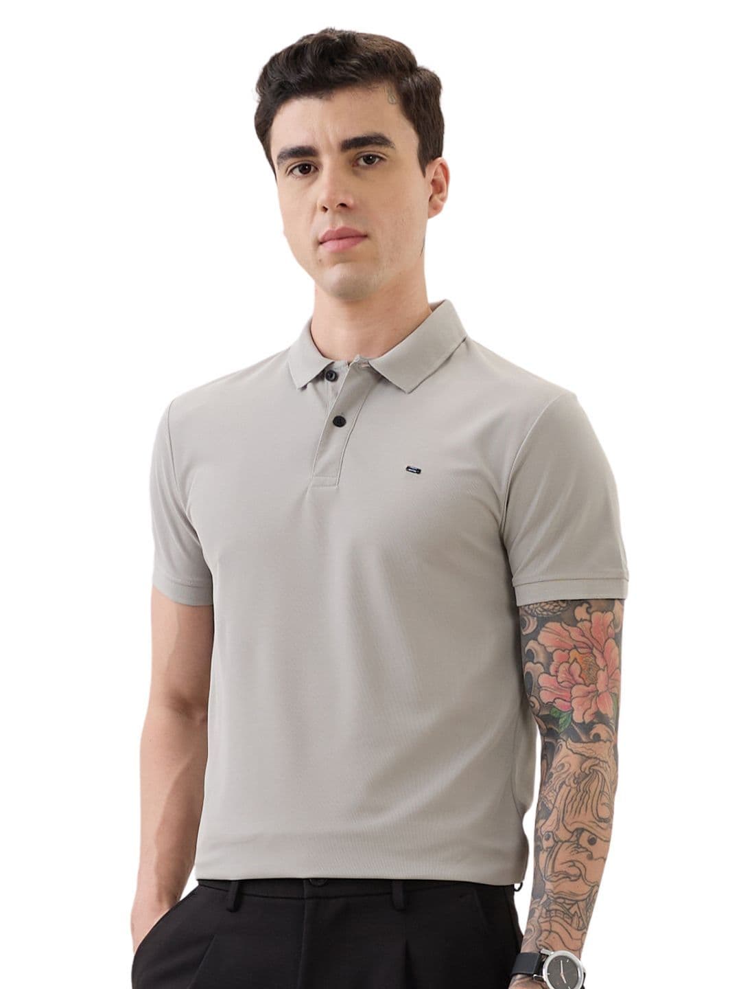 nostrum Men Polo Collar Pockets Slim Fit T-shirt - view 1