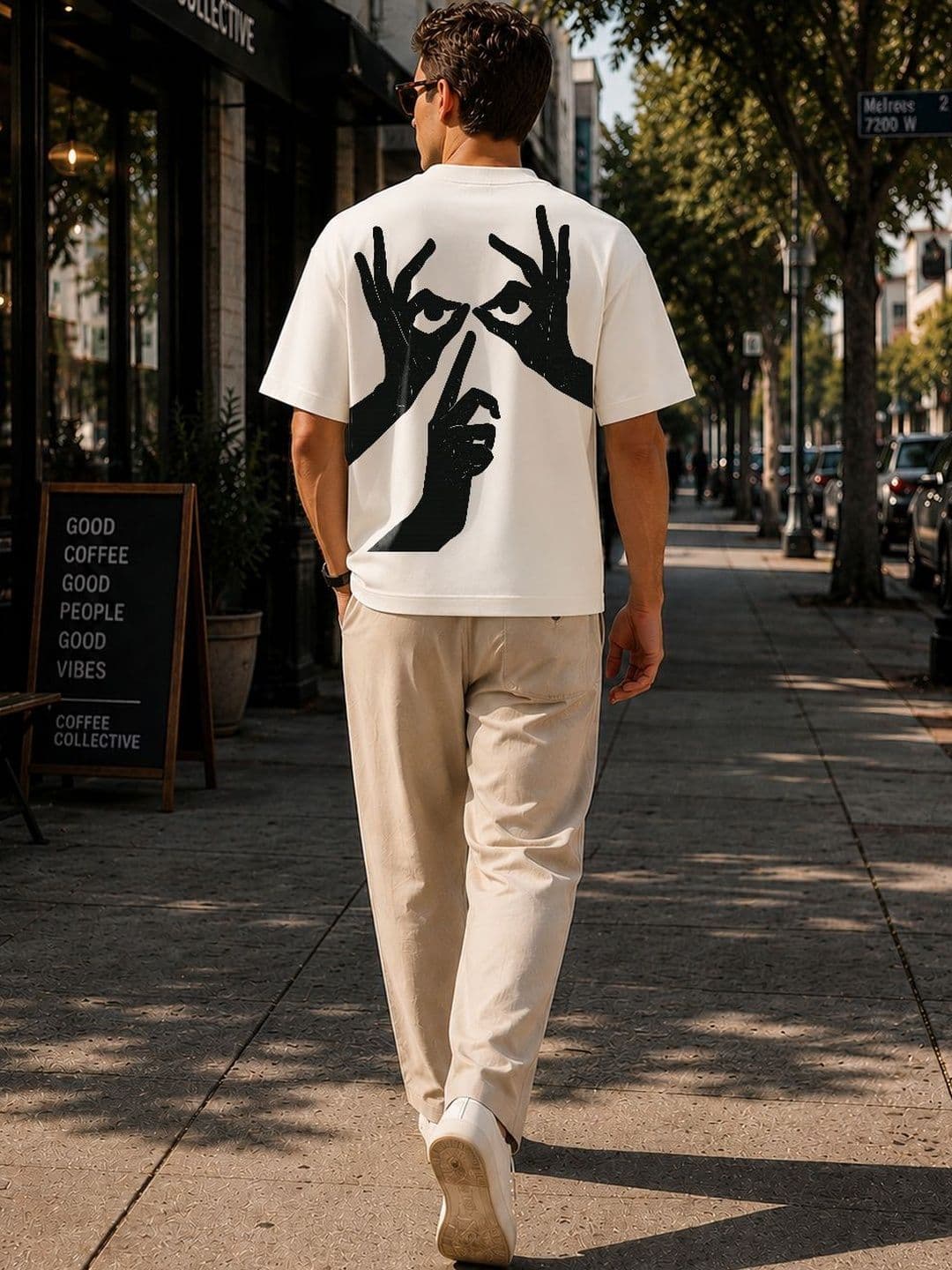 8 Minutes Men Printed Drop-Shoulder Sleeves T-shirt - view 1