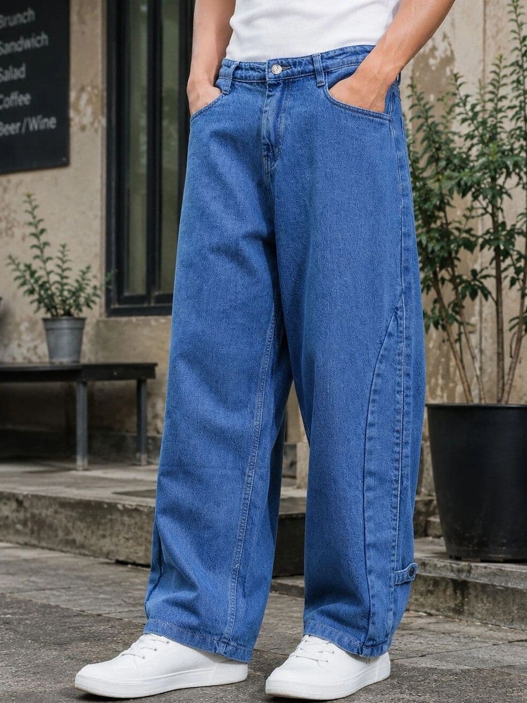 Eszett Men Blue Comfort Regular Fit Mid-Rise Cotton Jeans - view 1