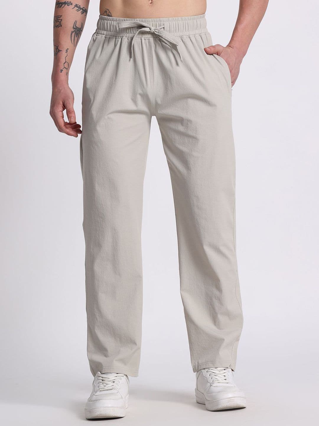 Jibumi Men Solid Mid-Rise Regular Fit Easy Wash Trousers - view 1