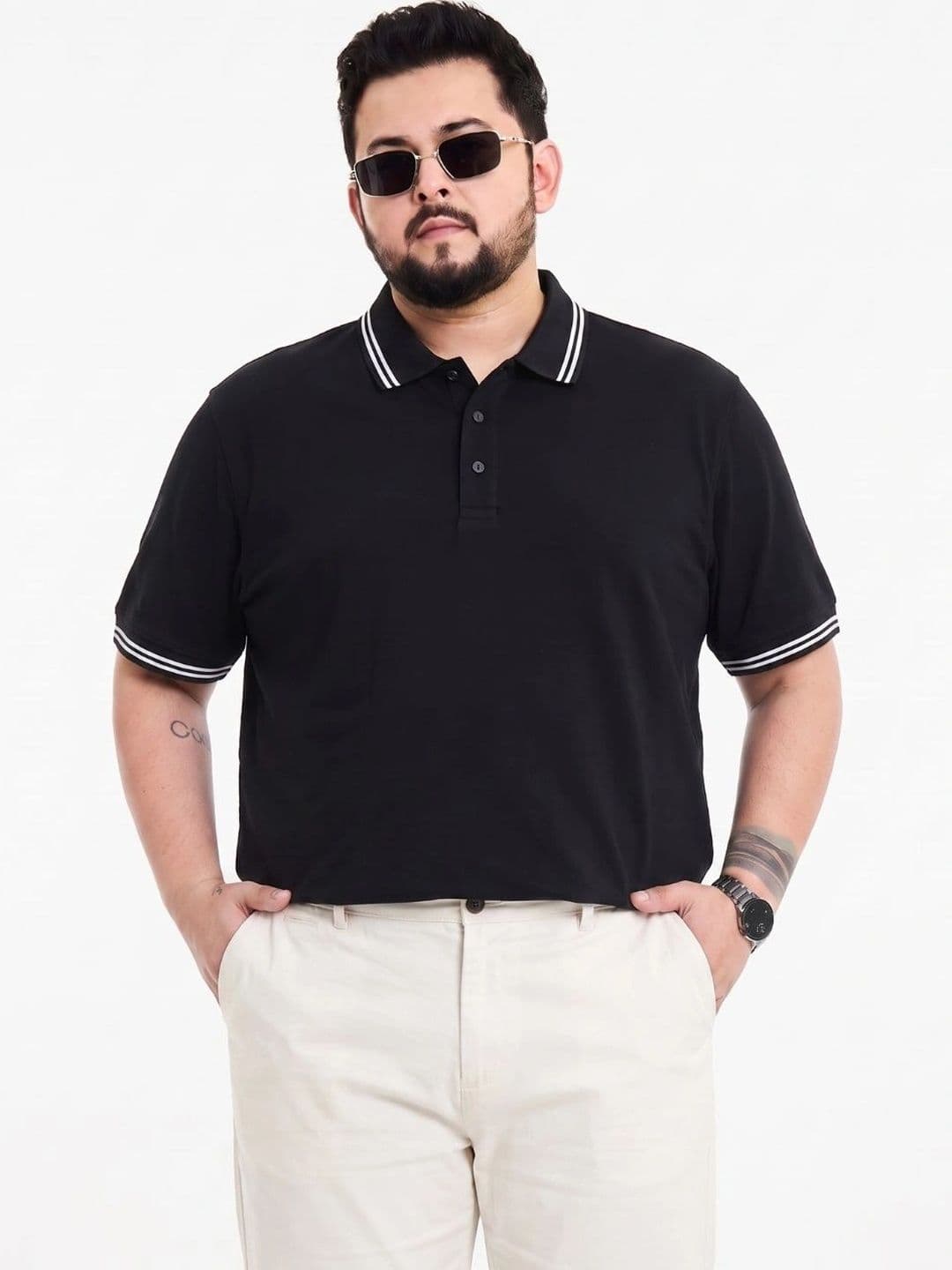 Toodle Plus Men Plus Size Cotton Polo T-Shirt - view 1