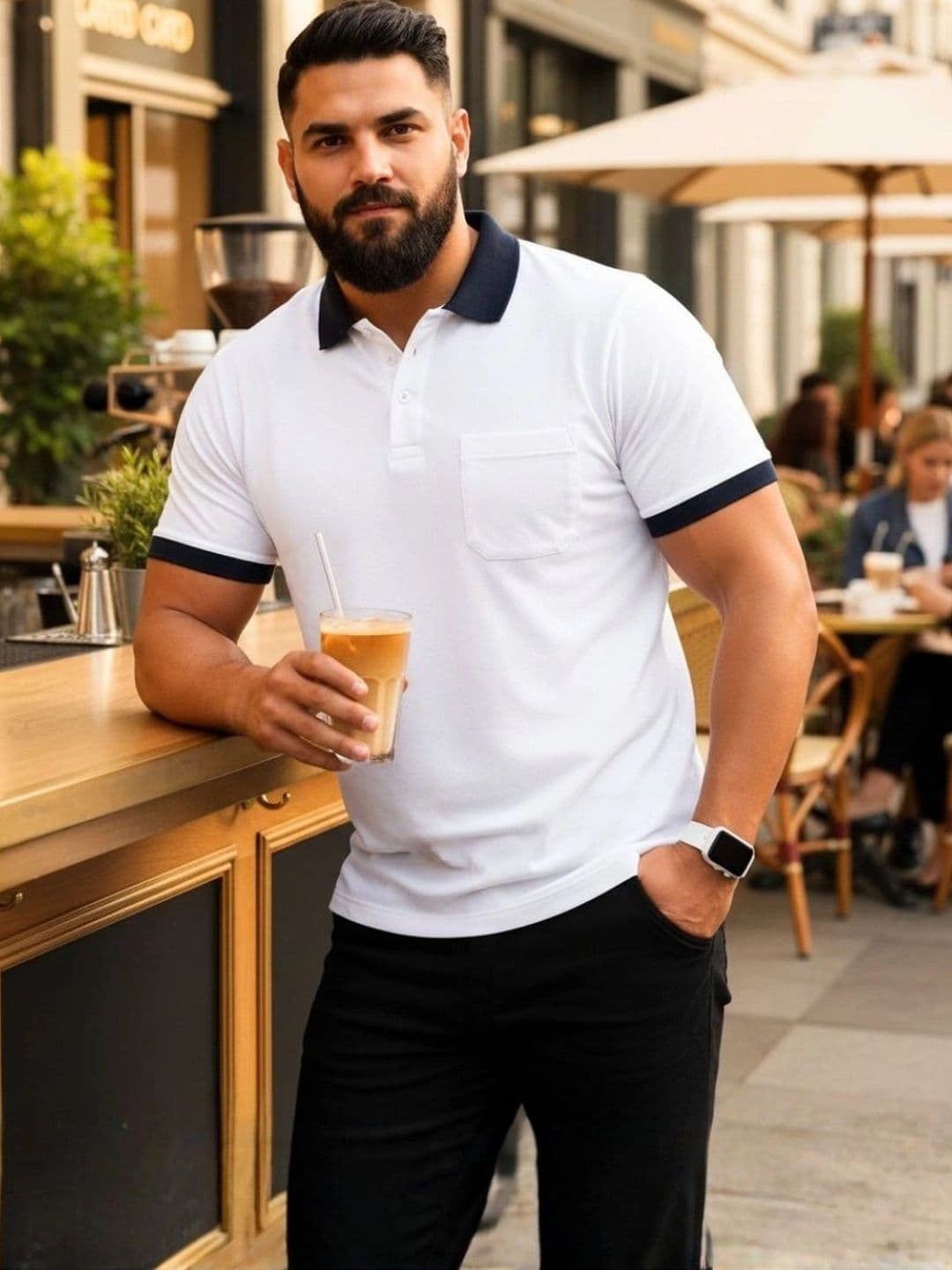 SAIKSA FASHION Men Polo Collar Pockets T-shirt - view 1