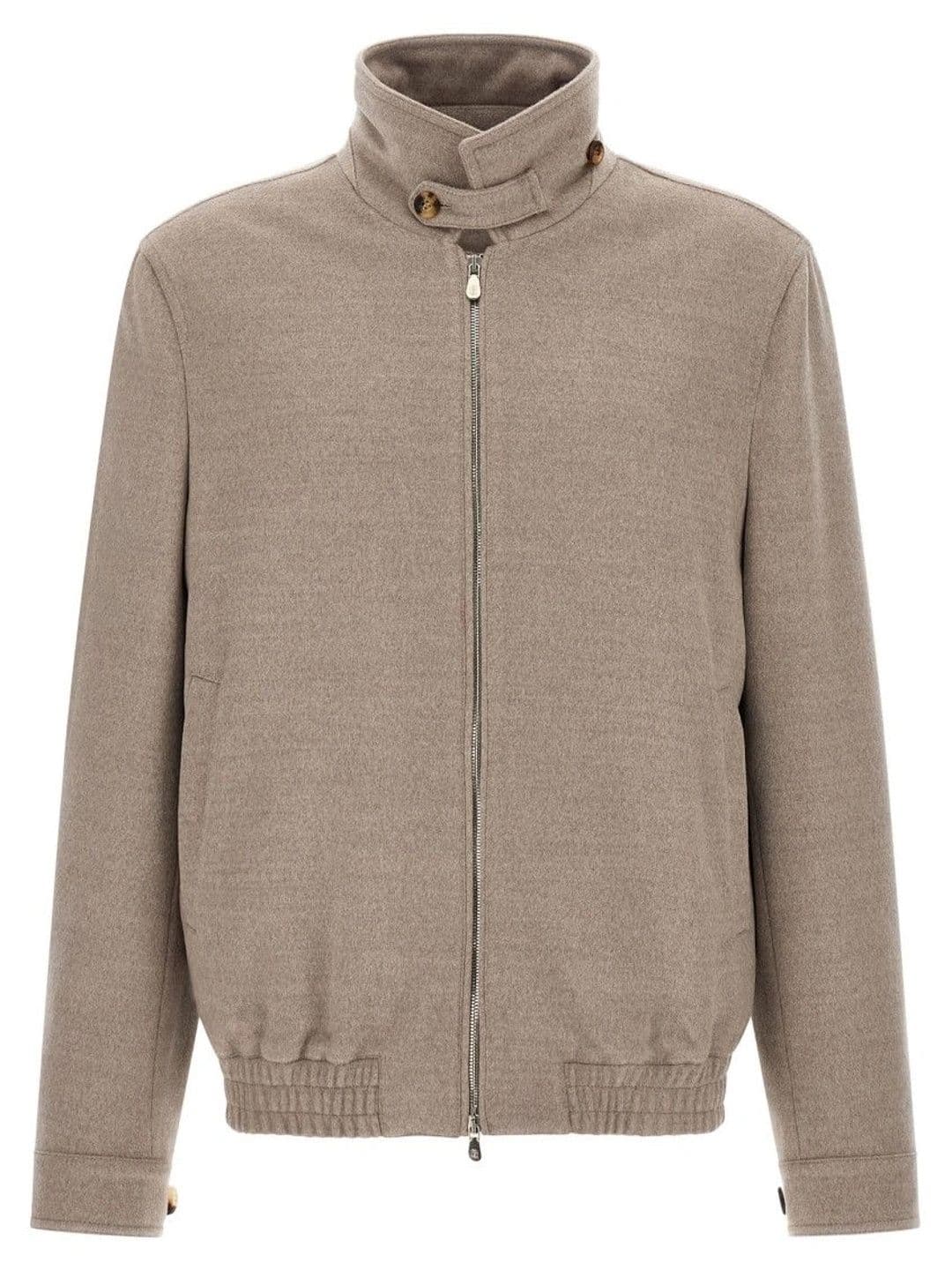 Brunello Cucinelli Beige Solid Bomber Jacket - view 1