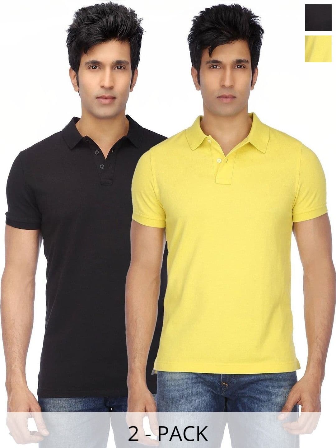 KETEX Men 2 Polo Collar Slim Fit T-shirt - view 1