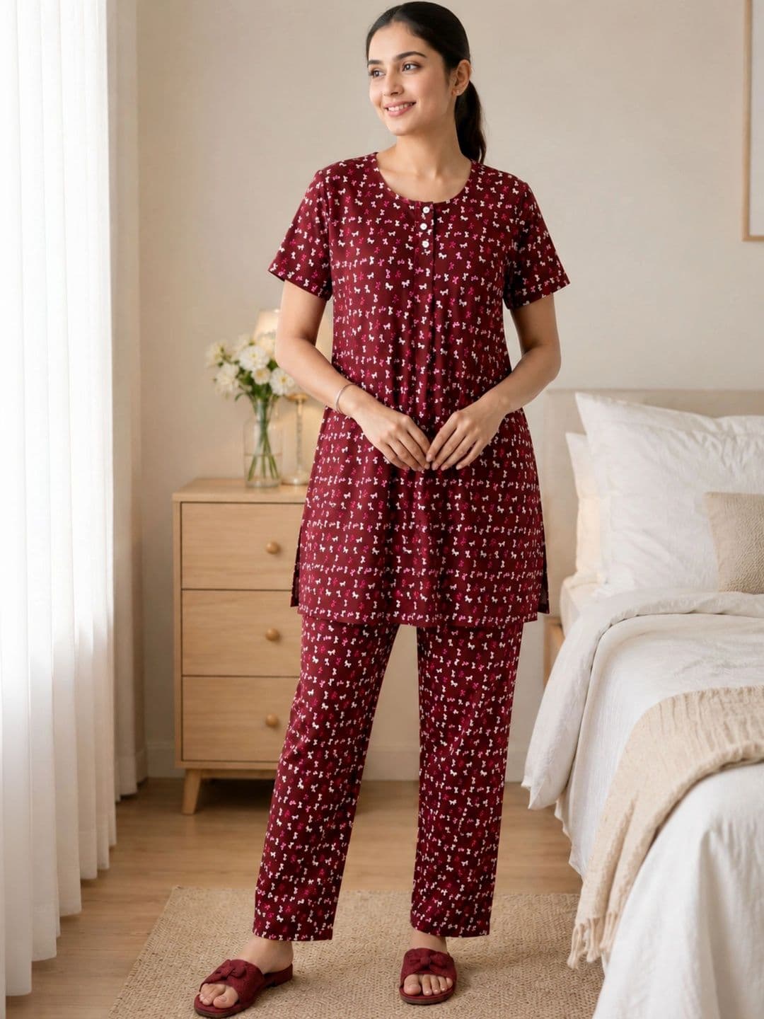 HAUTEMODA Printed T-shirt with Trousers - view 1