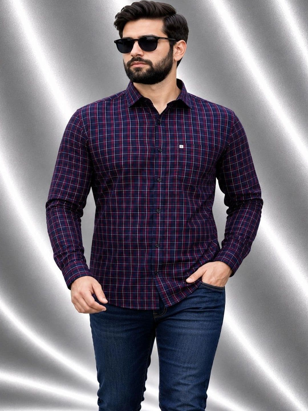 Marc Luarente Men Standard Checked Casual Shirt - view 1