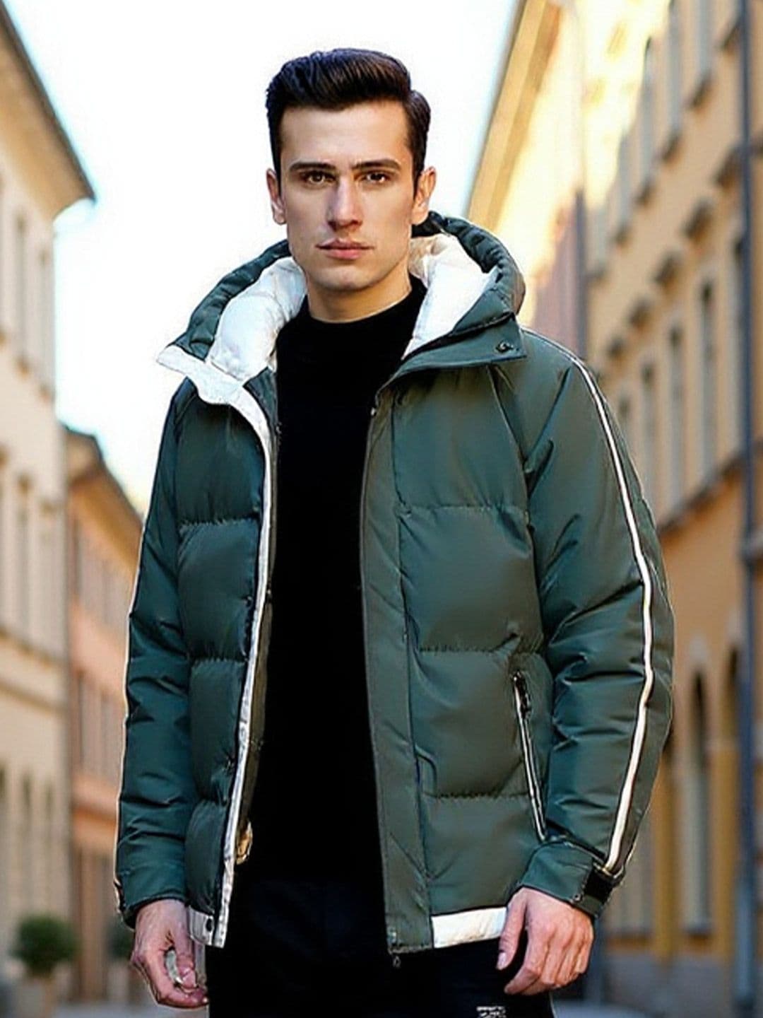 HERE&NOW Men Insulator Open Front Hooded Jacket - view 1