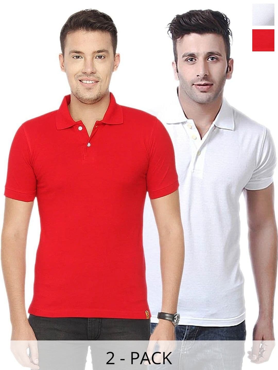 KETEX Men 2 Polo Collar Slim Fit T-shirt - view 1