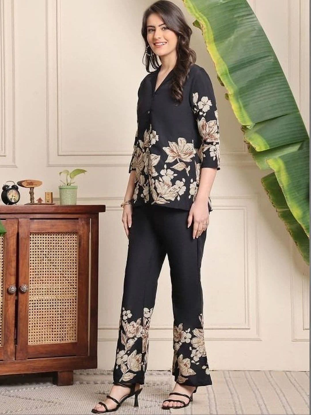 LIZORD FAB Floral Printed Top with Trousers - view 1
