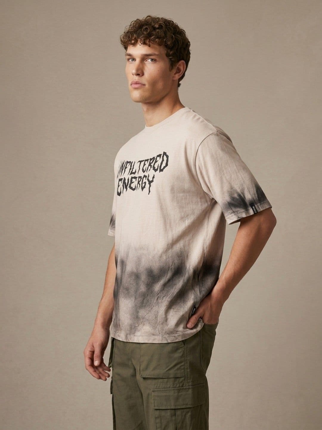 glitchez Unfiltered Energy Typography Relaxed Fit T-shirt - view 1