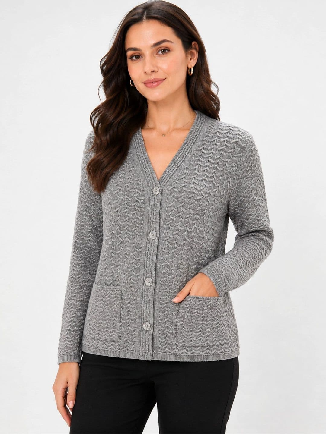 HAUTEMODA Women Woollen Cardigan - view 1