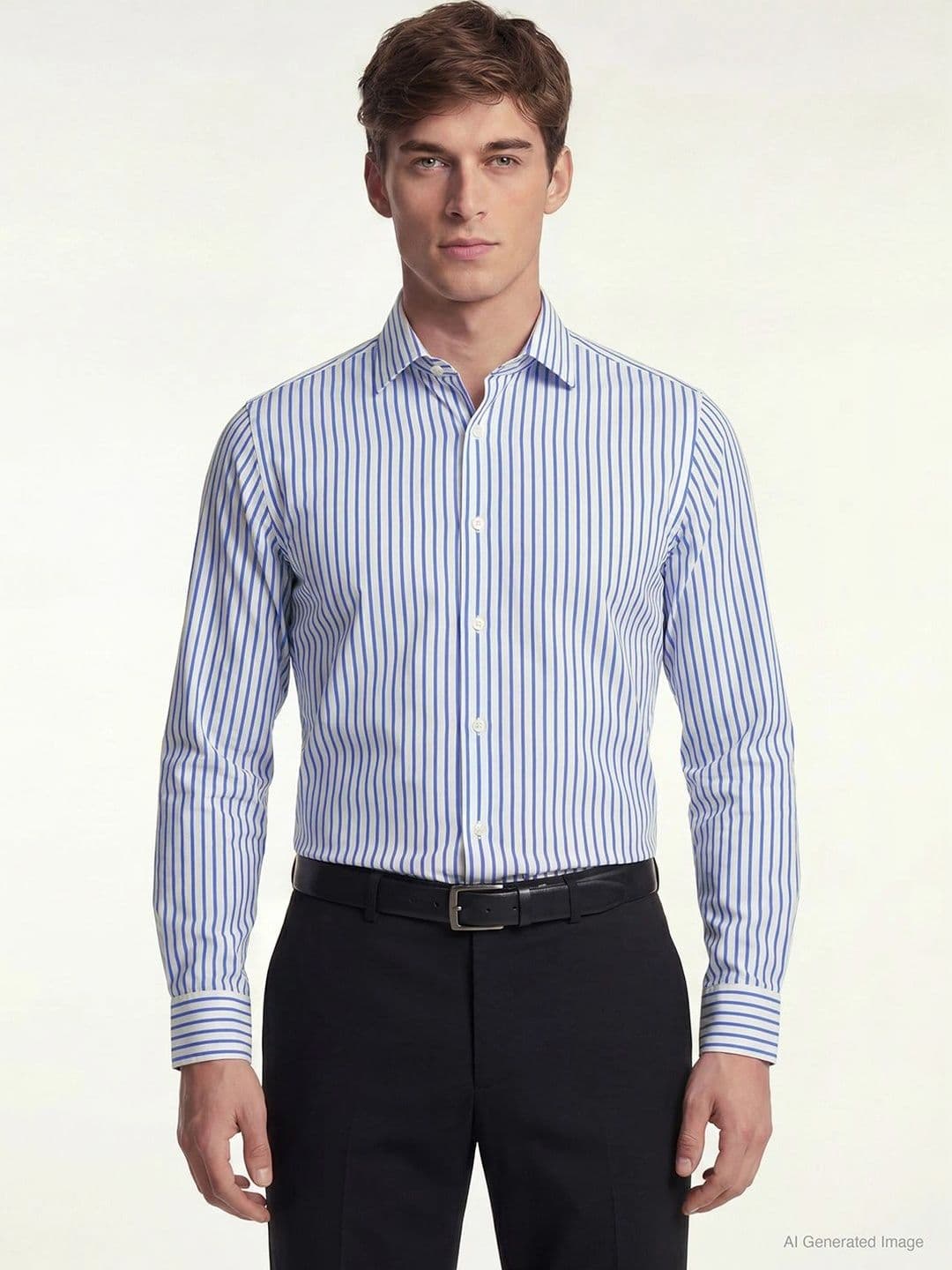 Red Tape Shirts for Men in Blue | Striped Full Sleeve Shirt - view 1