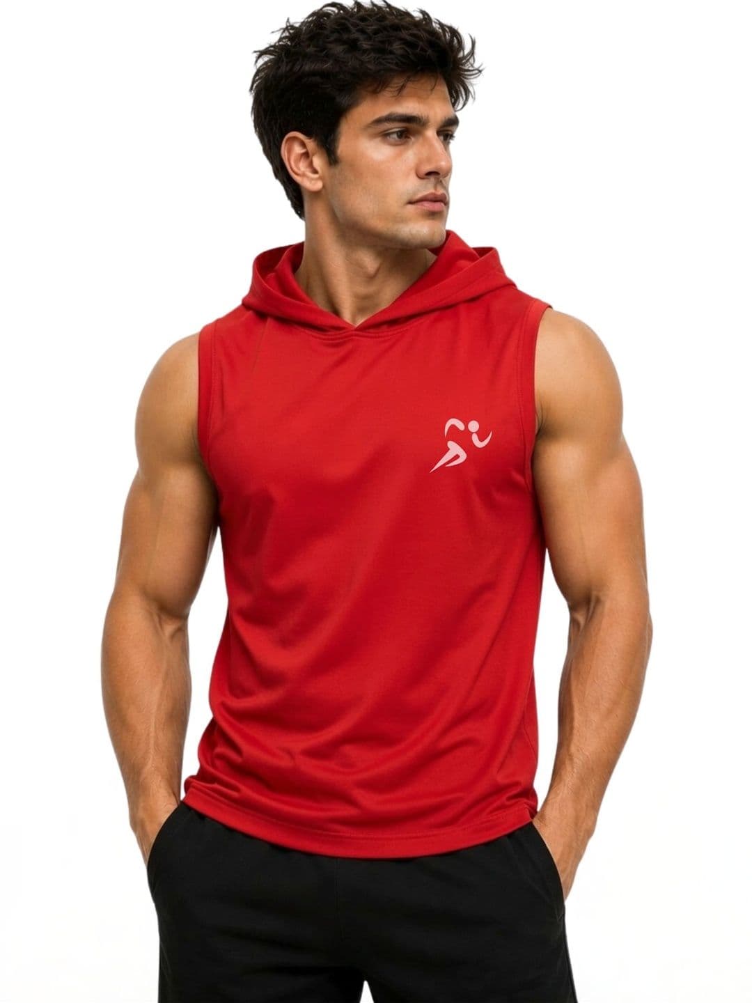 3Colors Men's Sleeveless Gym Hoodie | Quick Dry Active Hooded Tank Top | Lightweight Workout Vest for Gym, Running, Training & Fitness - view 1