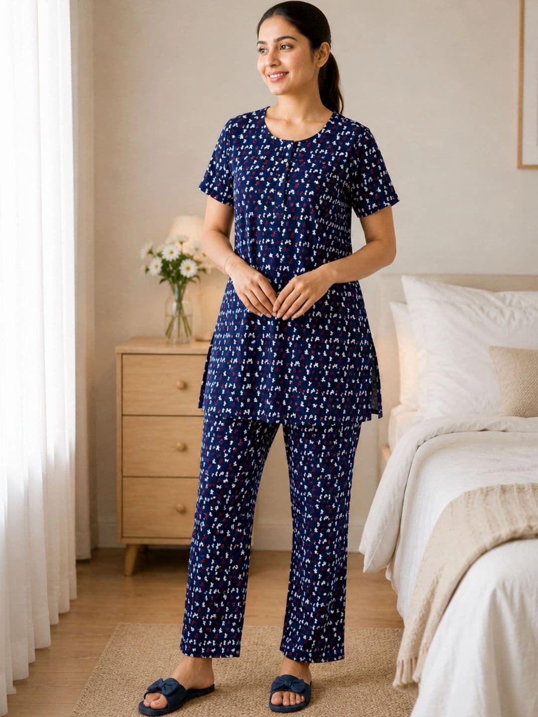 HAUTEMODA Printed Top with Trousers - view 1