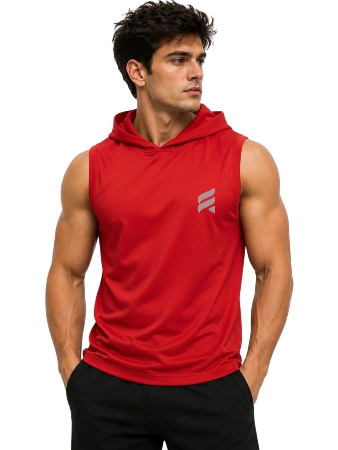 3Colors Men's Sleeveless Gym Hoodie | Quick Dry Active Hooded Tank Top | Lightweight Workout Vest for Gym, Running, Training & Fitness - view 1