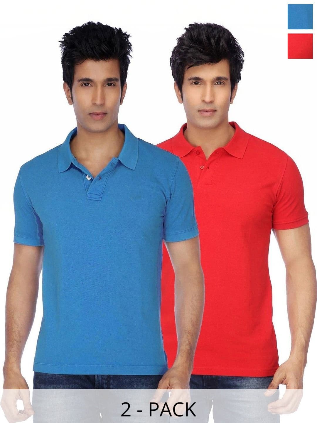 KETEX Men 2 Polo Collar Slim Fit T-shirt - view 1