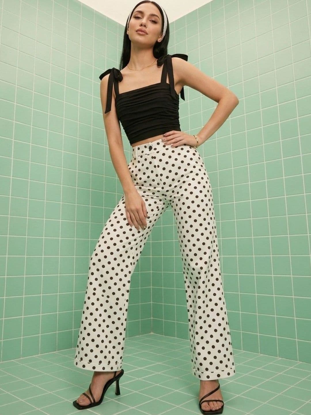 GIRL CNTRL Women Polka Dot Printed Comfort Easy Wash Culottes Trousers - view 1