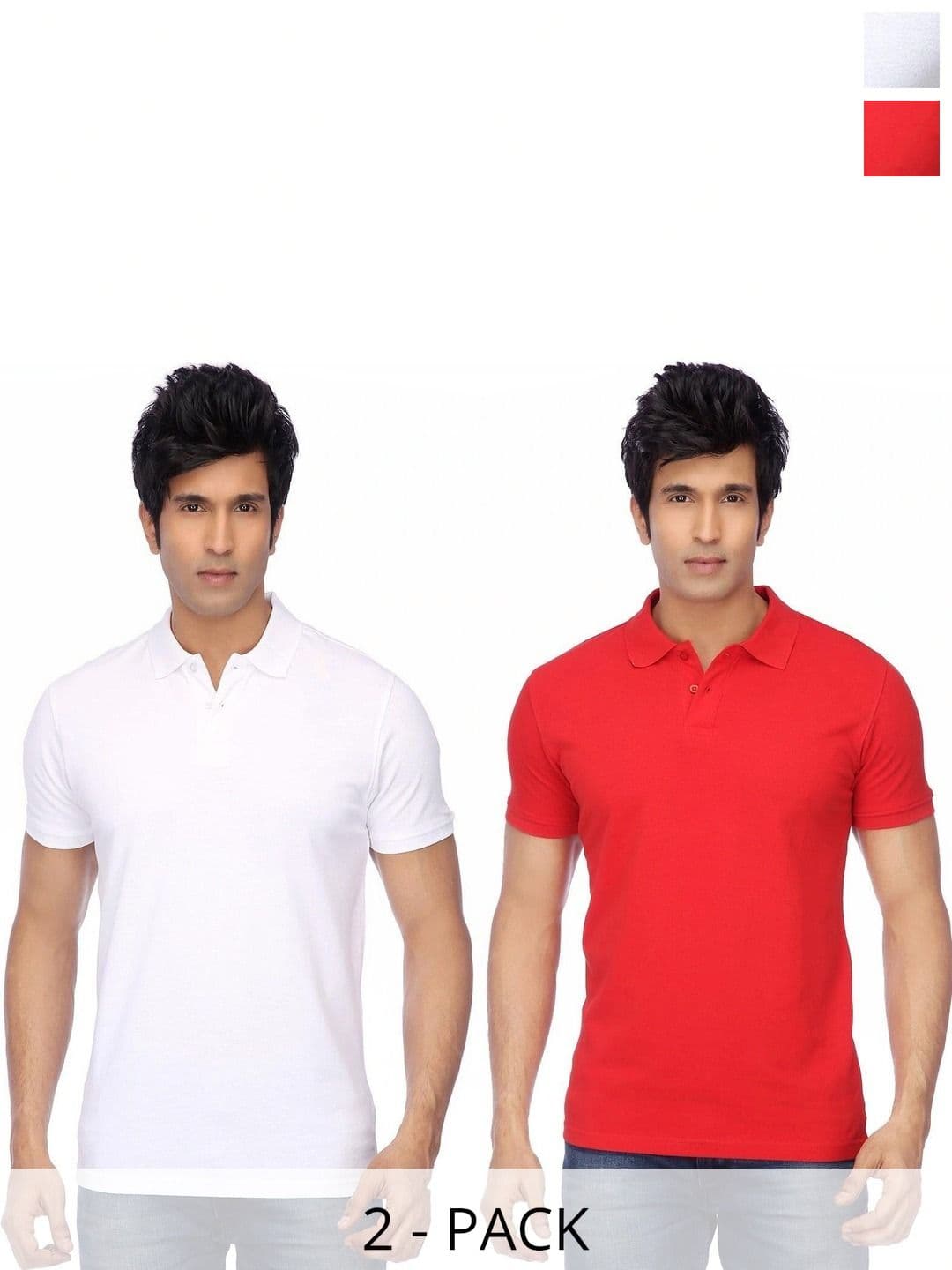 KETEX Men 2 Polo Collar Slim Fit T-shirt - view 1