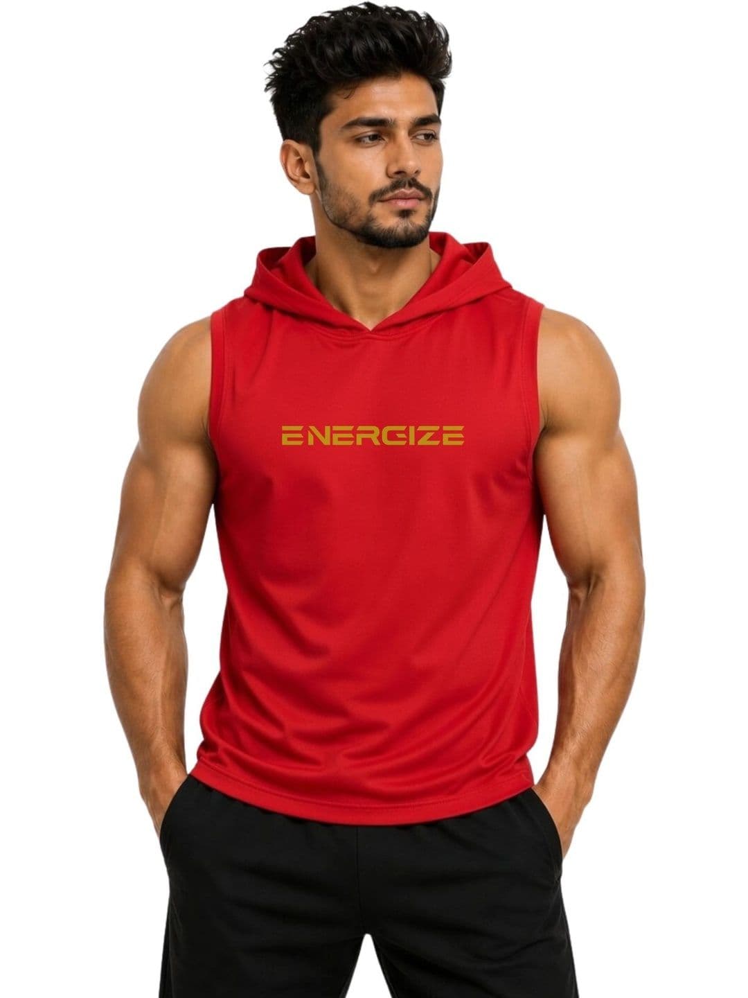 3Colors Men's Sleeveless Gym Hoodie | Quick Dry Active Hooded Tank Top | Lightweight Workout Vest for Gym, Running, Training & Fitness - view 1
