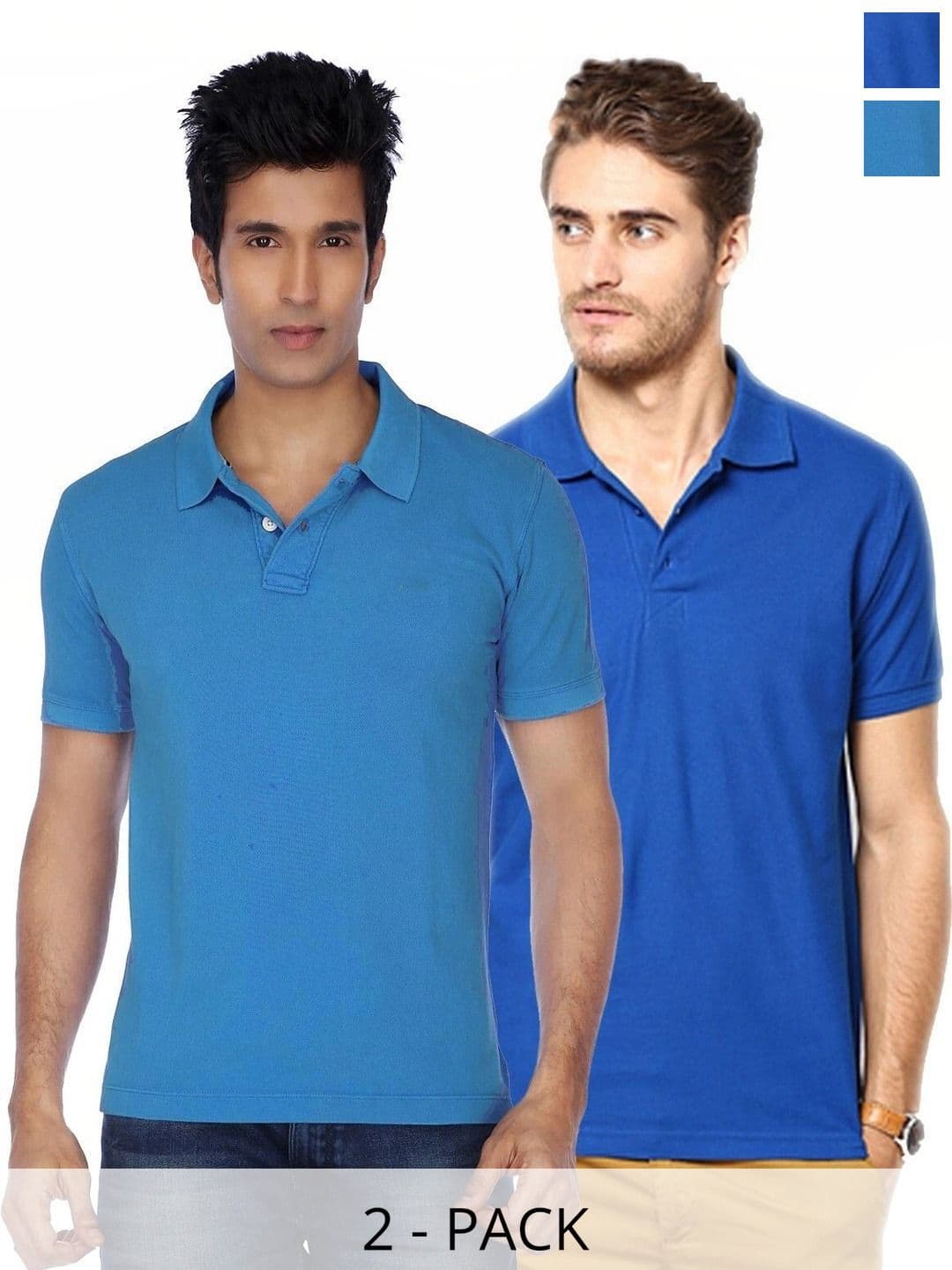 FUNKY GUYS Men 2 Polo Collar Slim Fit T-shirt - view 1