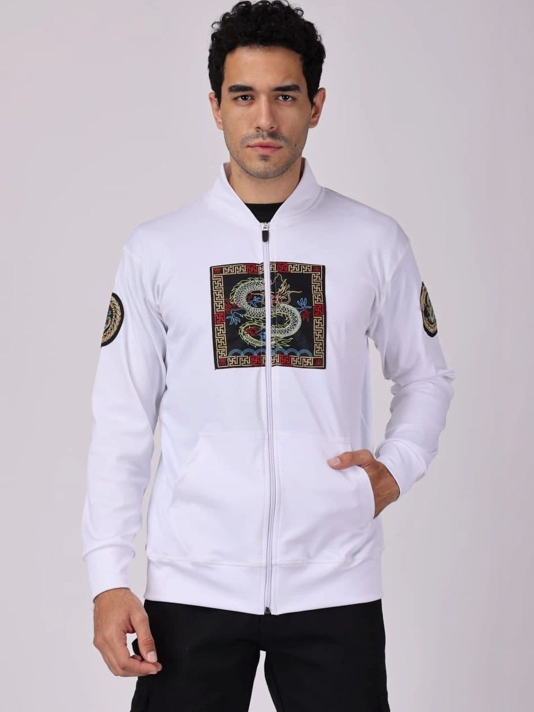 Flirty Soul Men Lightweight Bomber with Embroidered Jacket - view 1