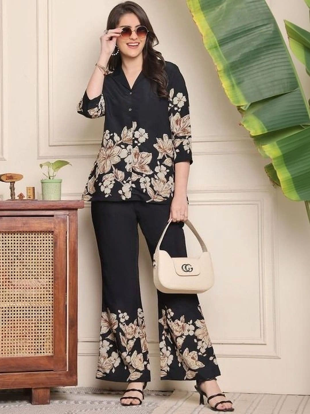 LIZORD FAB Floral Printed Shirt with Palazzos - view 1