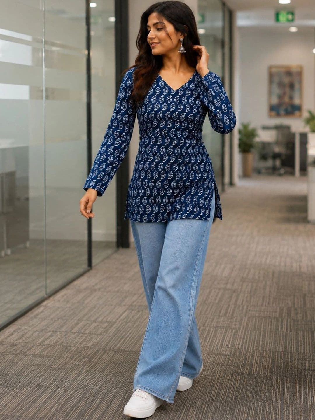SAMRAGNI Women Ethnic Motifs Printed Indie Prints Kurta - view 1