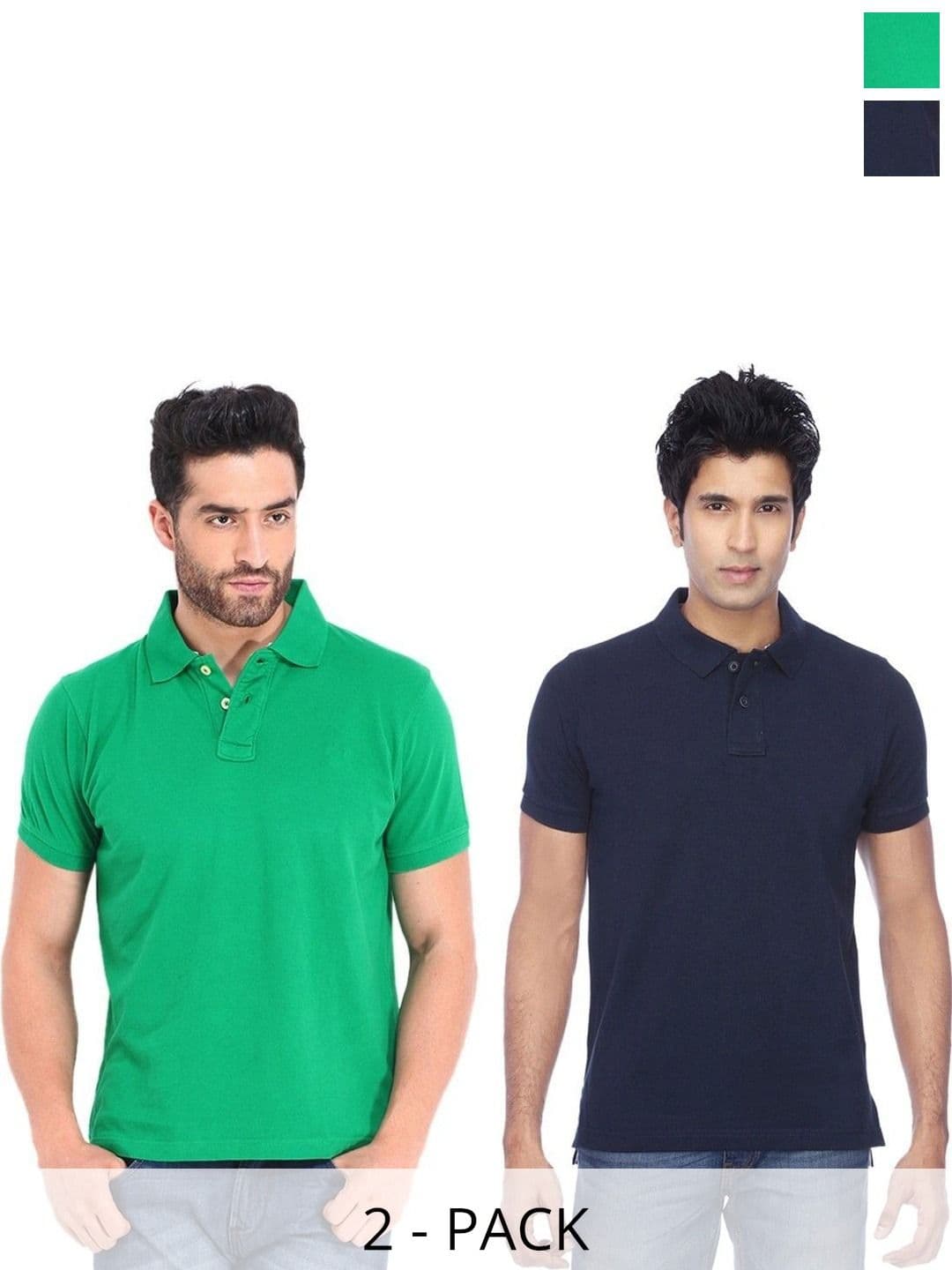 FUNKY GUYS Men 2 Polo Collar Slim Fit T-shirt - view 1