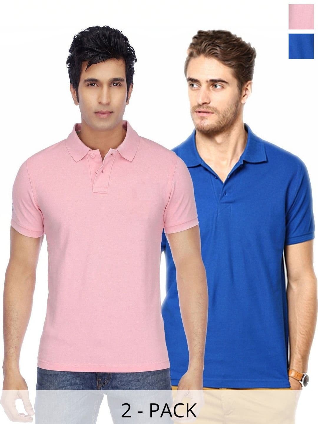 KETEX Men 2 Polo Collar Slim Fit T-shirt - view 1