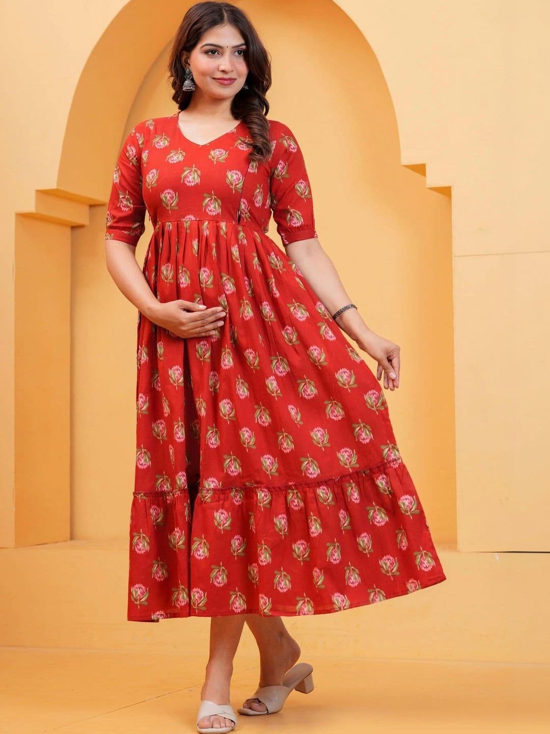 Moda Rapido Floral Print Maternity A-Line Maxi Dress - view 1
