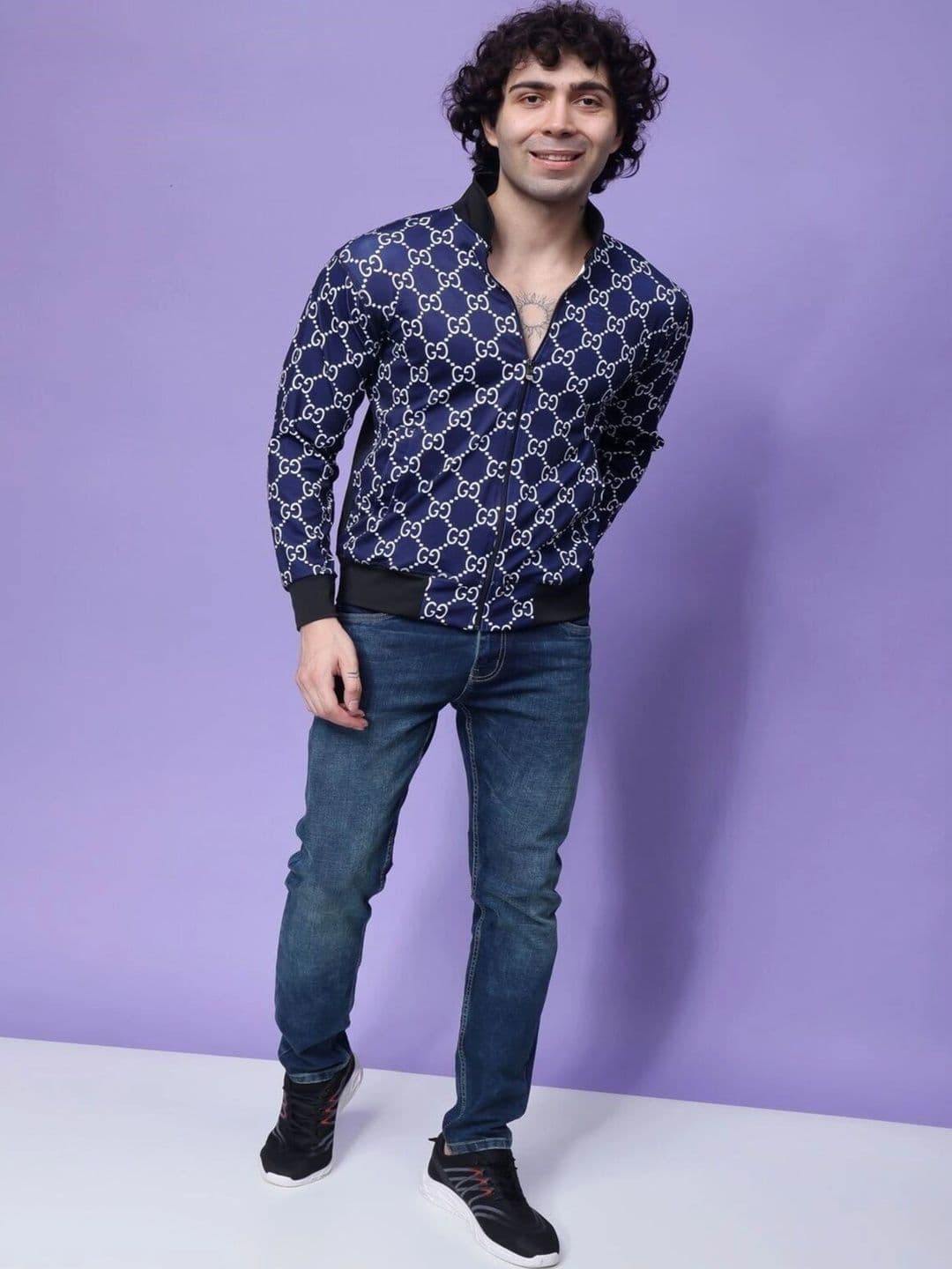 Flirty Soul Men Brand Logo Bomber Jacket - view 1