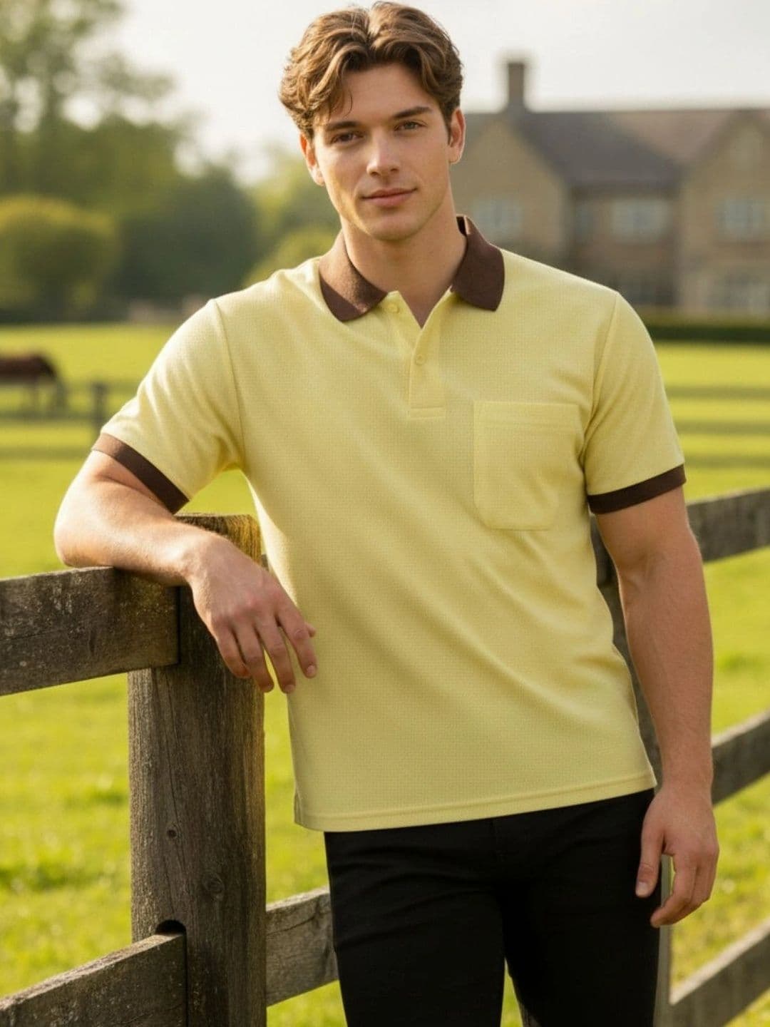 SAIKSA FASHION Men Polo Collar Pockets T-shirt - view 1