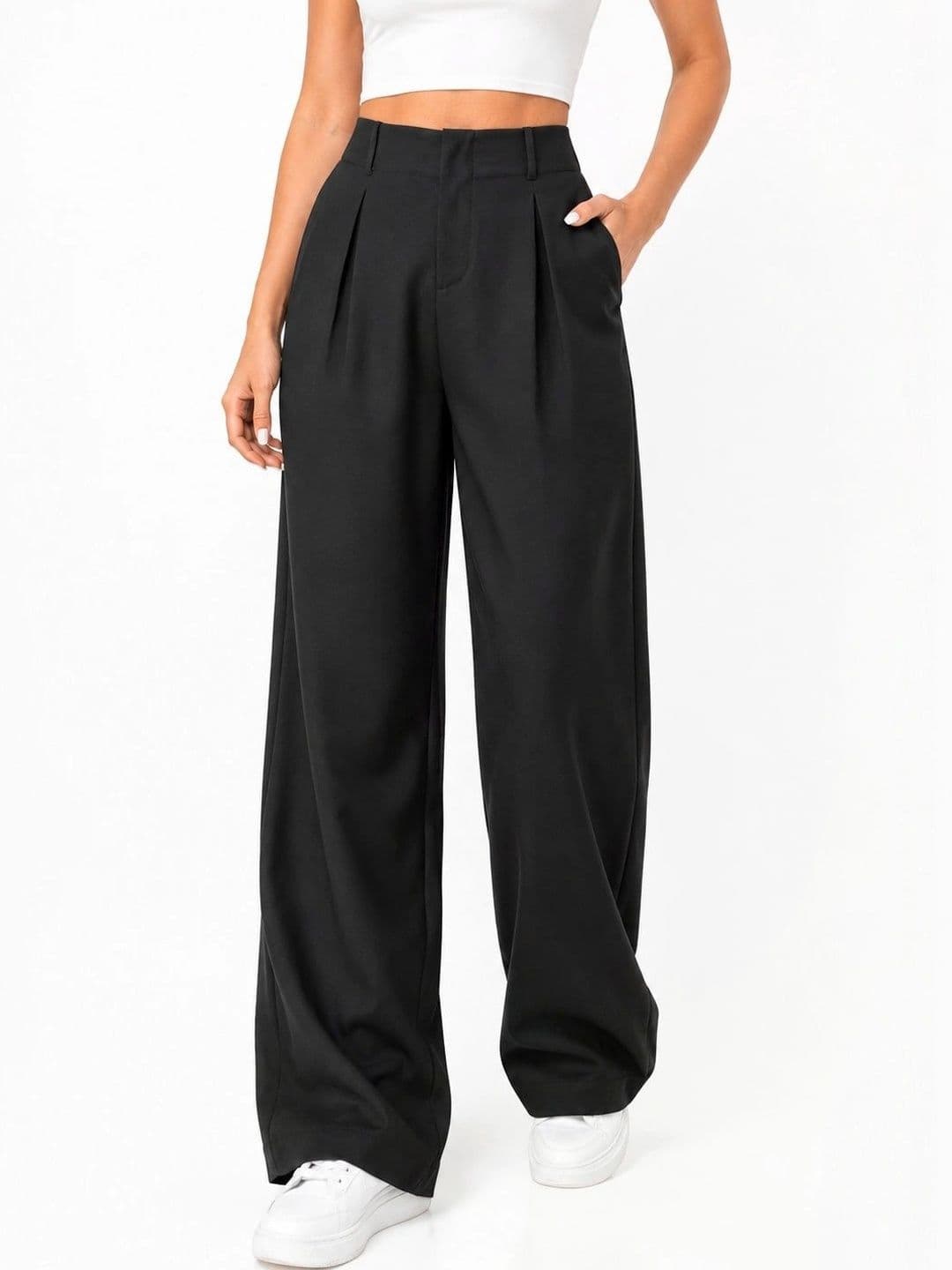 SZN Women Comfort High-Rise Wrinkle Free Pleated Trousers - view 1