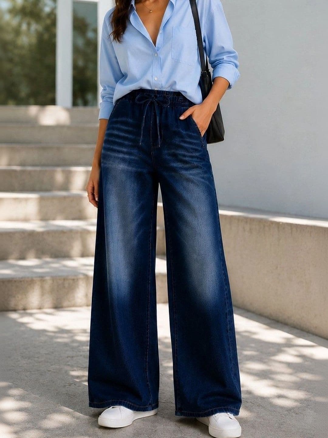 PINKLIT Women Wide Leg High-Rise Light Fade Jeans - view 1