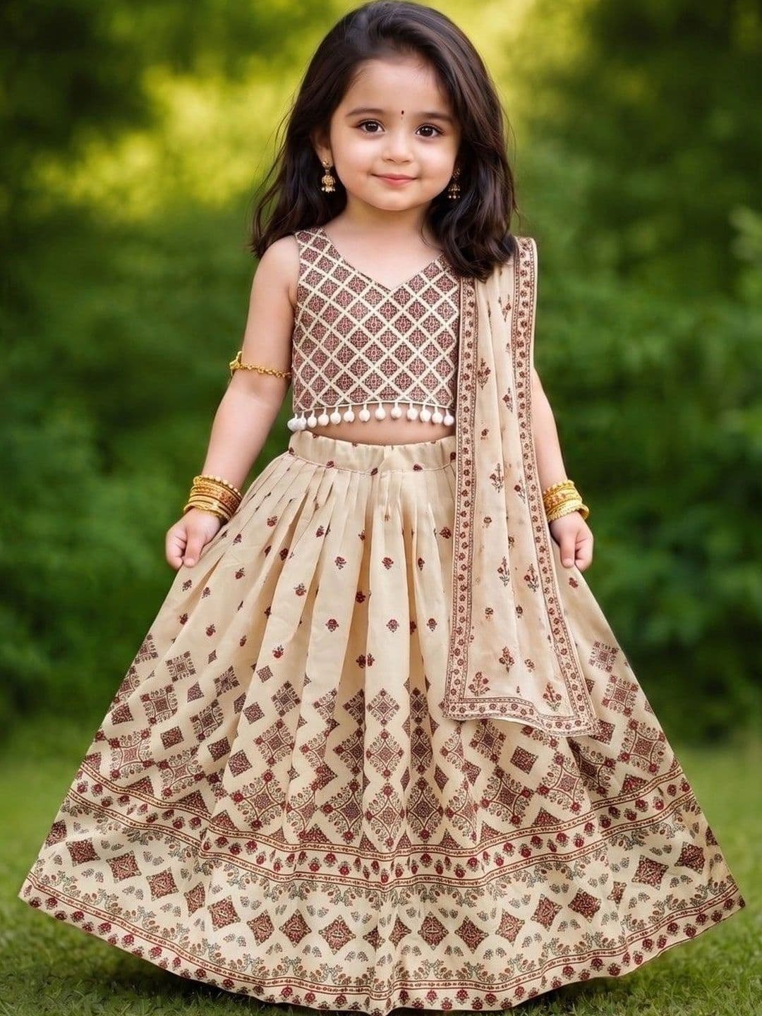 Shoryam Fashion Girls Printed Ready to Wear Lehenga & Blouse With Dupatta - view 1