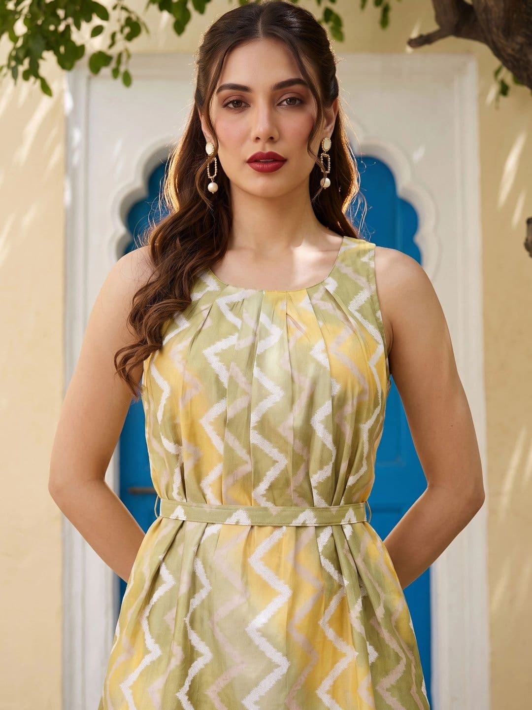 Saga by mamicha Print Crepe A-Line Dress - view 1