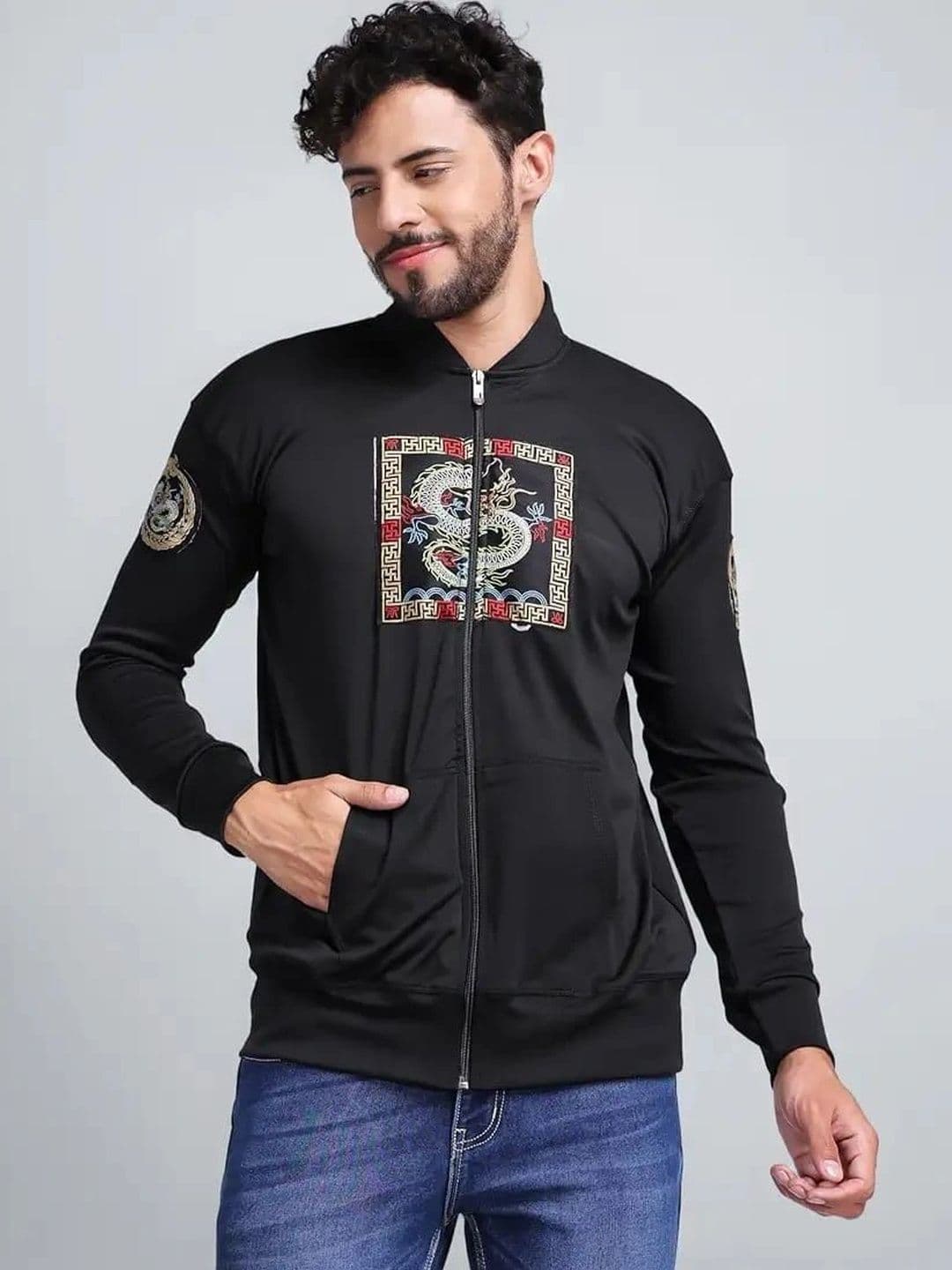 Flirty Soul Men Bomber with Embroidered Jacket - view 1