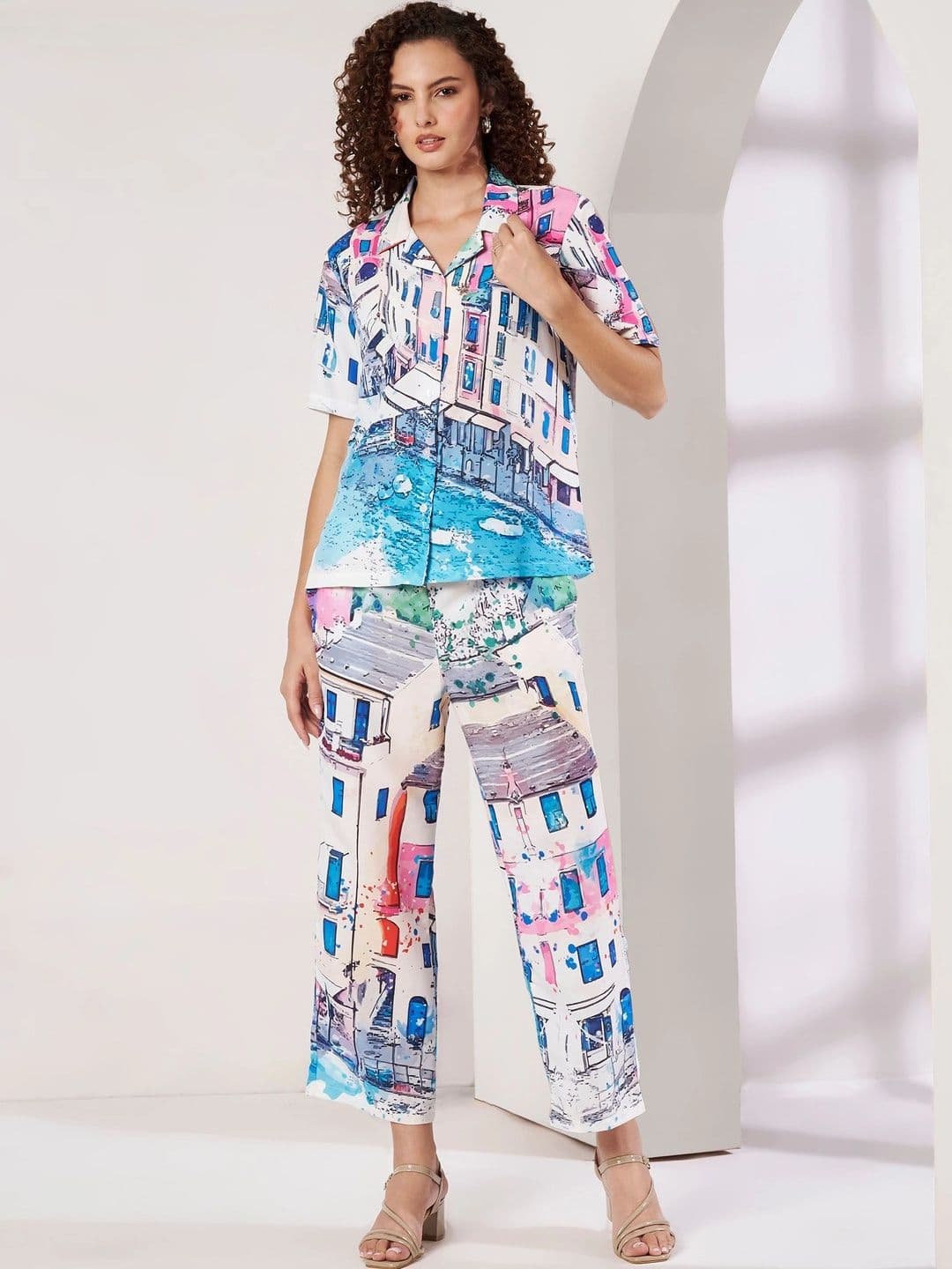 Moda Rapido Printed Shirt with Trousers - view 1