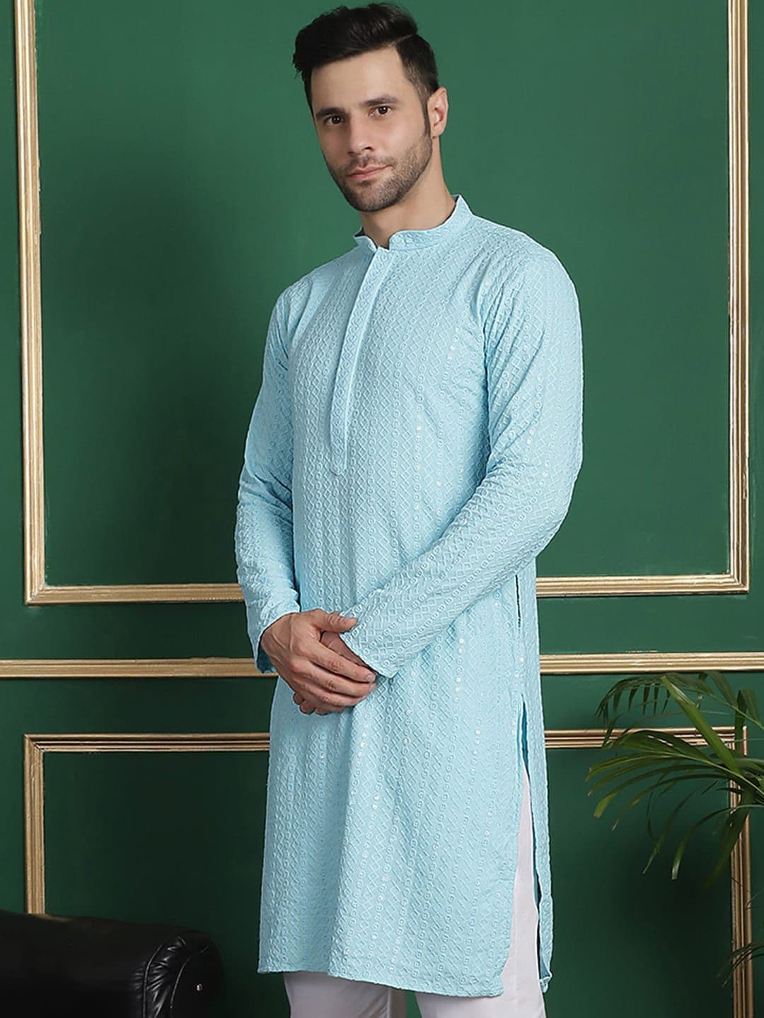 Anouk Geometric Embroidered Thread Work Kurta - view 1