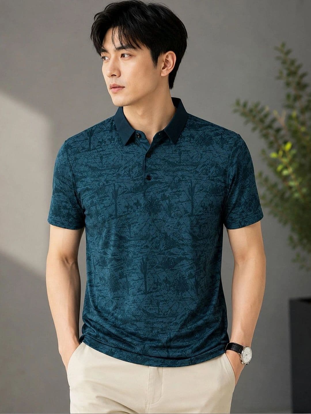 Mast & Harbour Men Printed Polo Collar T-shirt - view 1