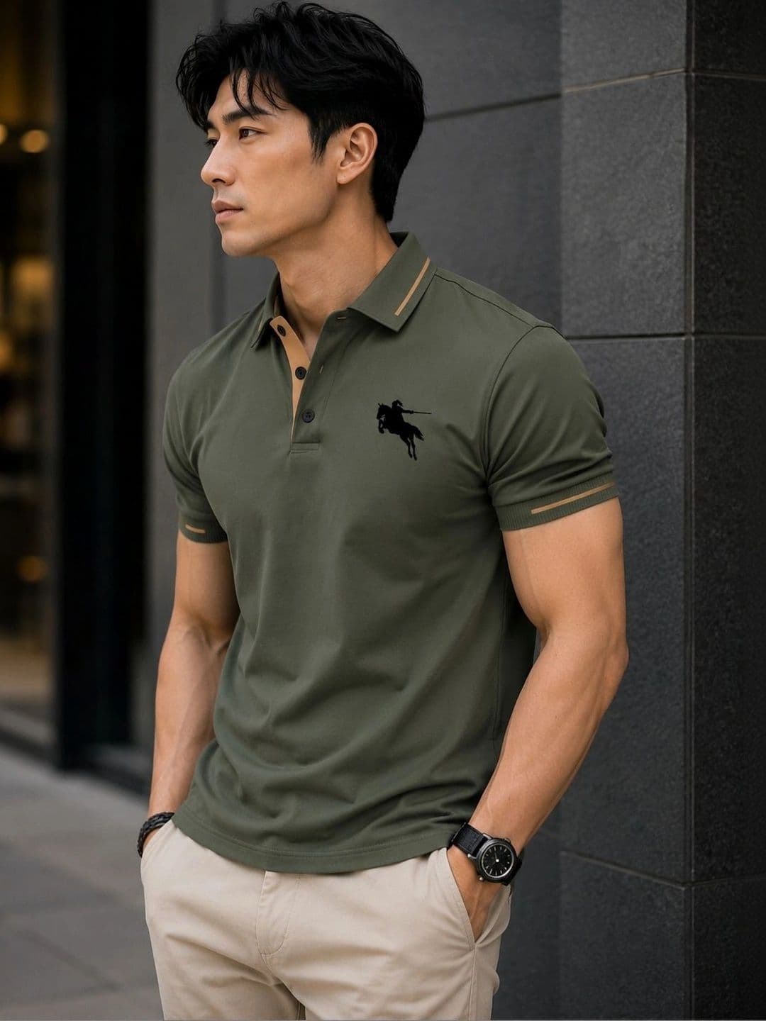 Moda Rapido Men Brand Logo Printed Polo Collar T-shirt - view 1