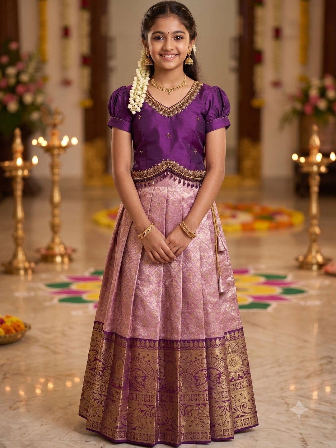 STORIZE Girls Embroidered Ready to Wear Lehenga & - view 1