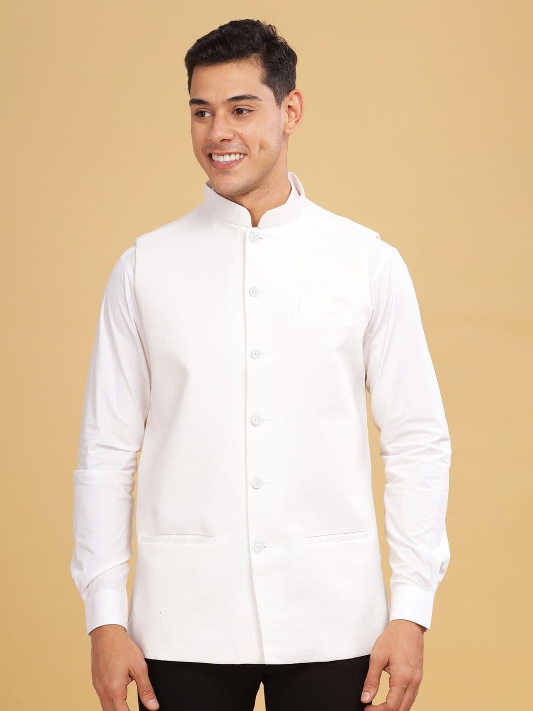 Anouk Men Woven Nehru Jackets - view 1