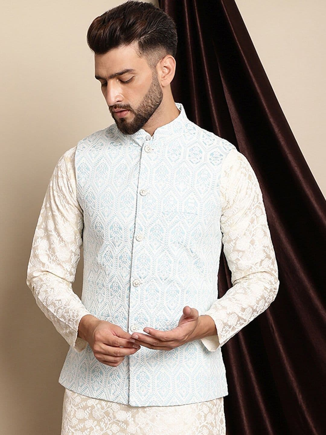 Anouk Embroidered Nehru Jacket - view 1