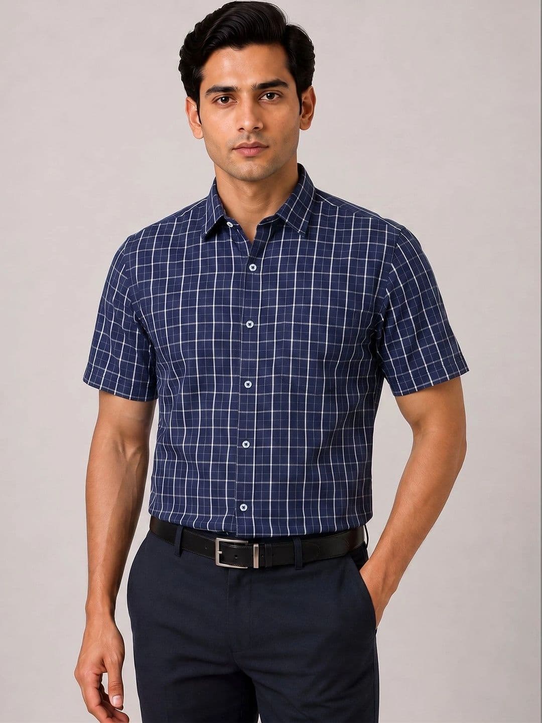 ACCOX Men Comfort Windowpane Checks Checked Formal Shirt - view 1
