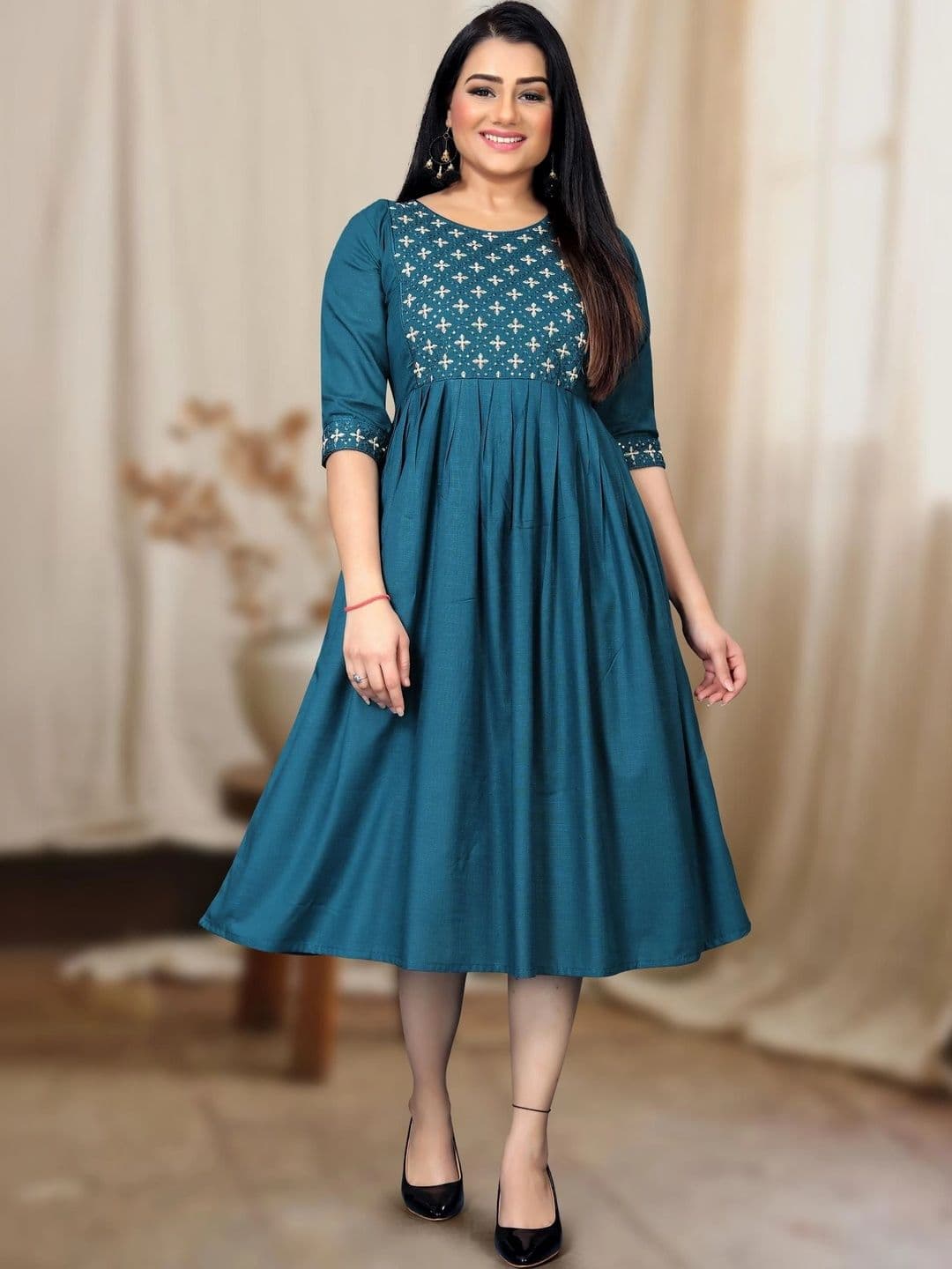 Kalavritta Embroidered A-Line Dress - view 1
