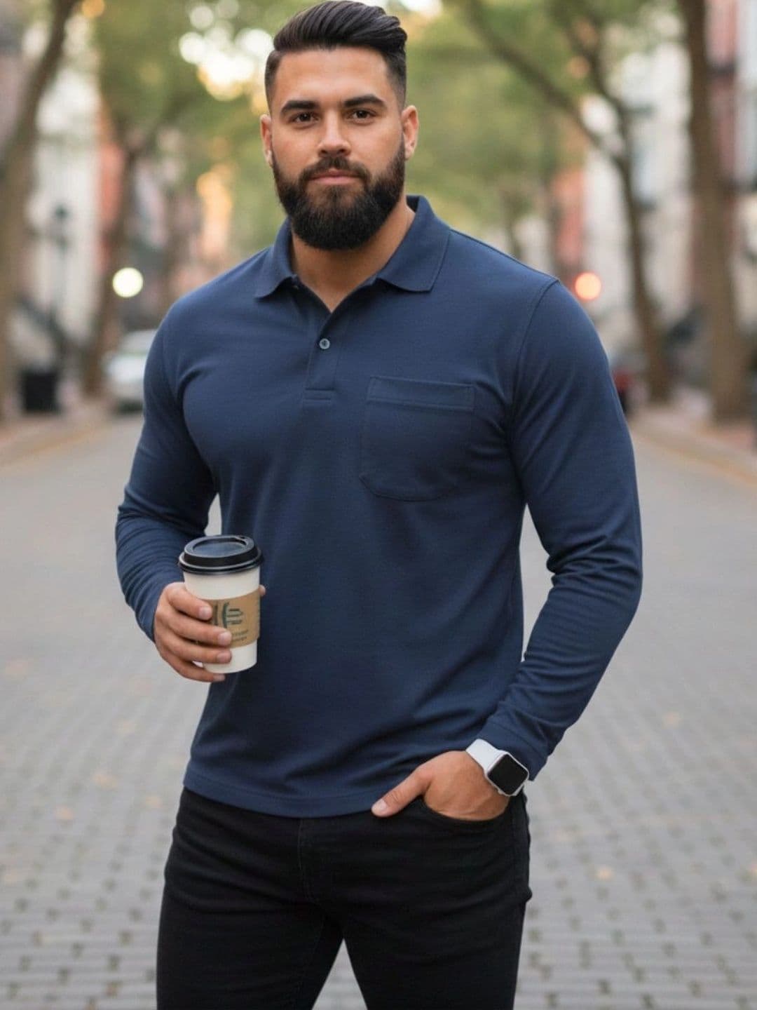 SAIKSA FASHION Men Polo Collar Pockets T-shirt - view 1
