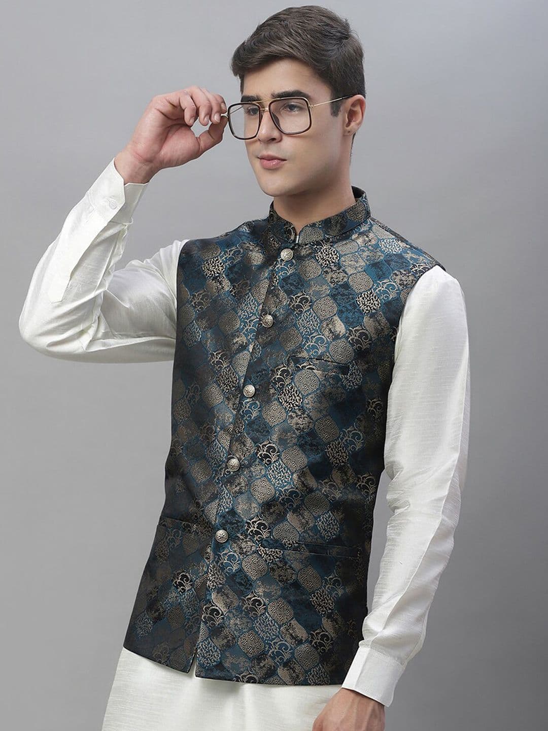 Anouk Woven Design Mandarin Collar Jackets - view 1