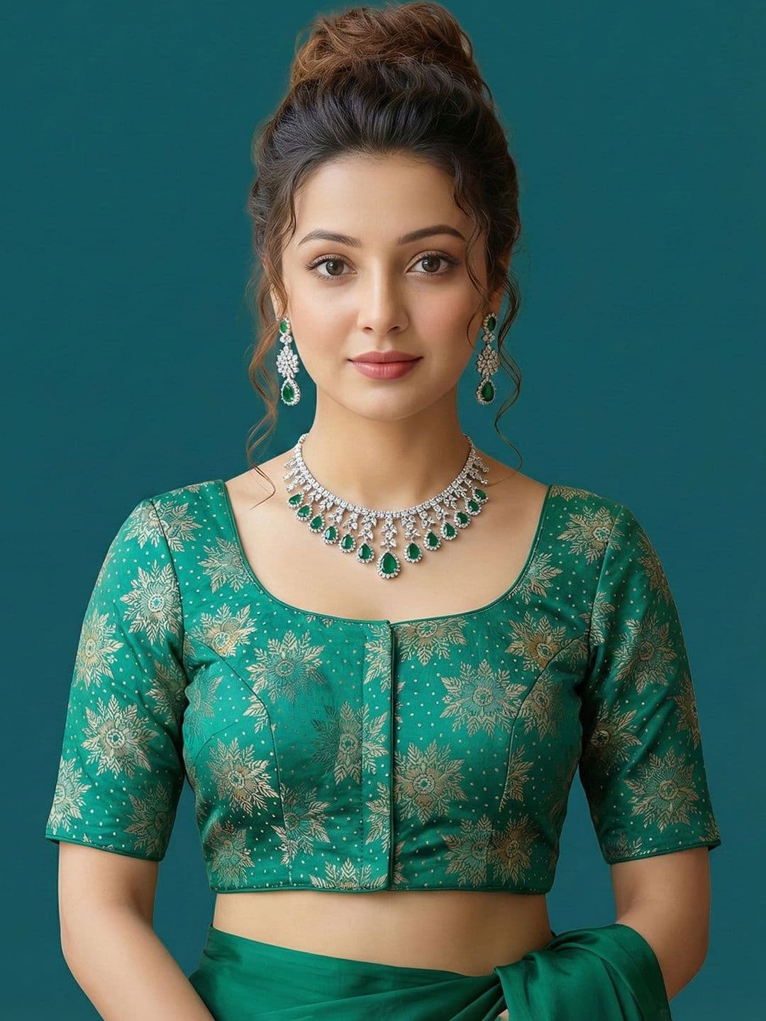 Anouk Silk Blend Woven Design Zari Saree Blouse - view 1
