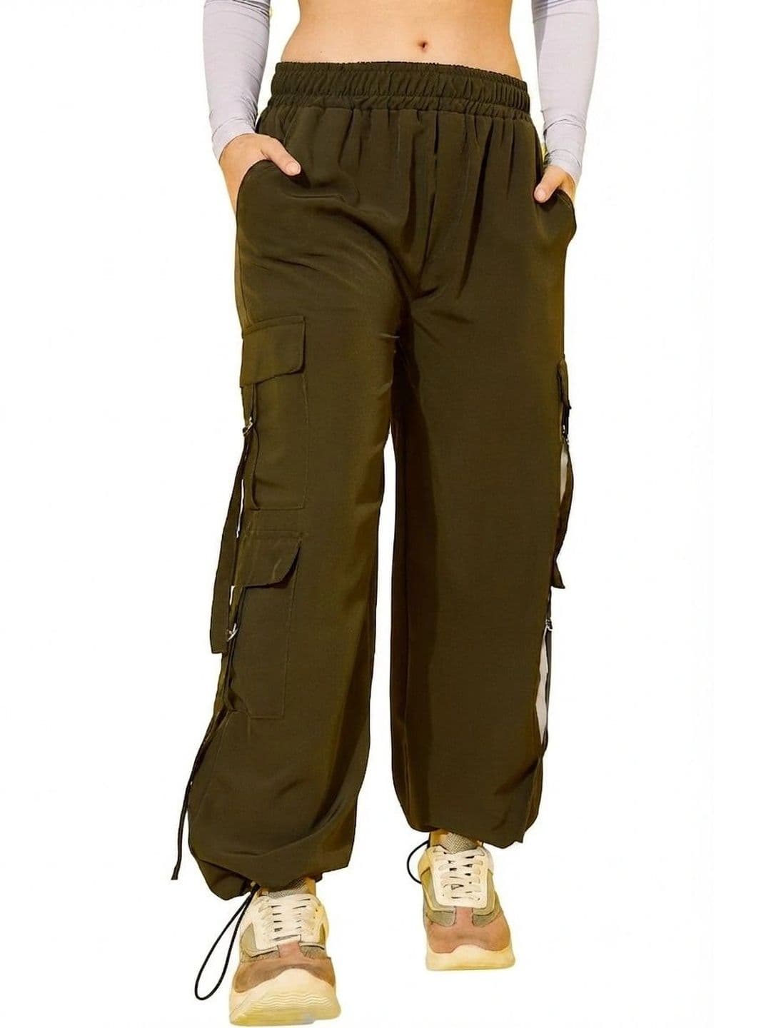 SZN Women Relaxed Loose Fit High-Rise Easy Wash Cargos Trousers - view 1